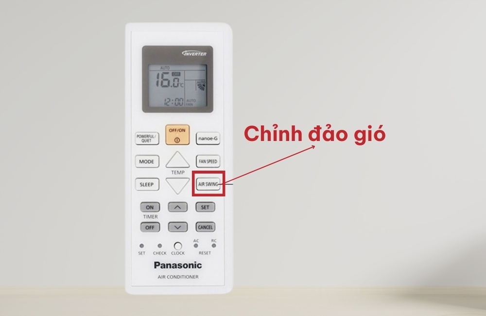 Nút Air Swing trên điều hòa Panasonic