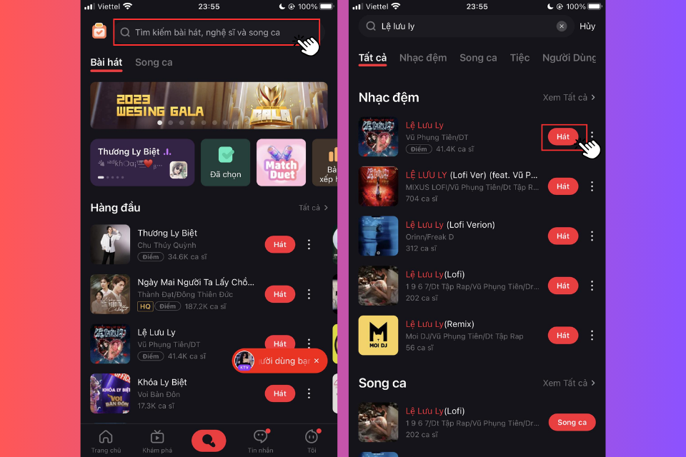 Tìm kiếm bài hát yêu thích