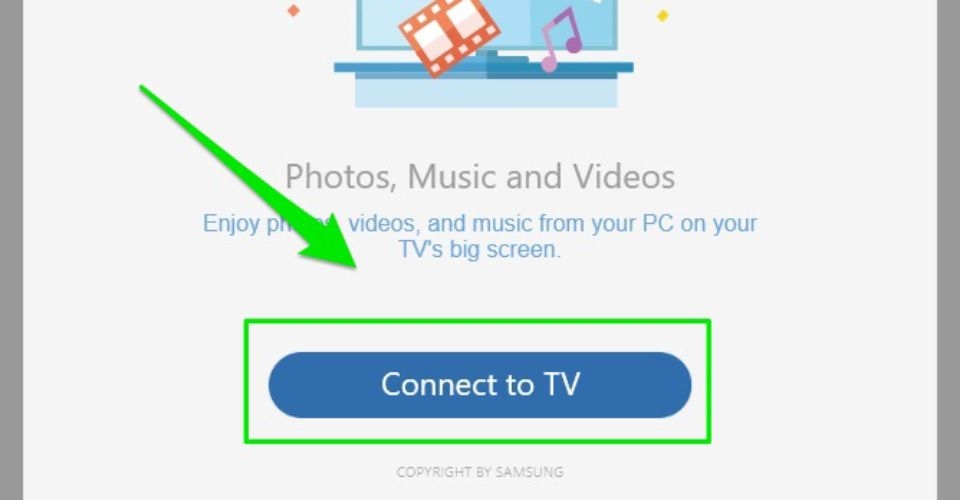 Bấm chọn connect to TV