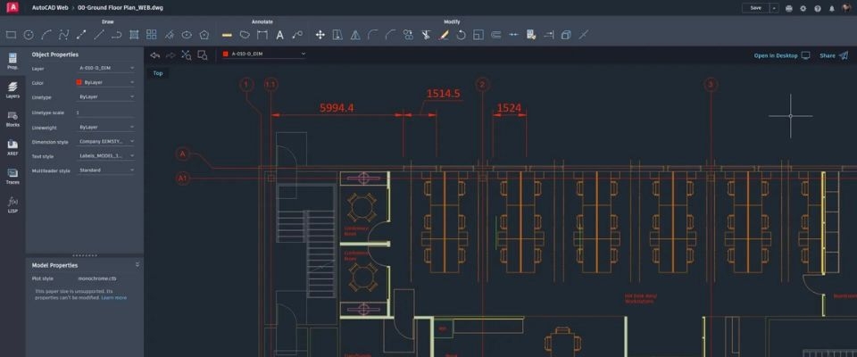 AutoCAD Web thiết kế