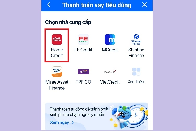 Chọn Home Credit
