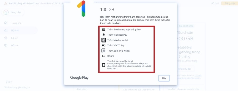 Thêm phương thức thanh toán và hoàn tất quá trình mua