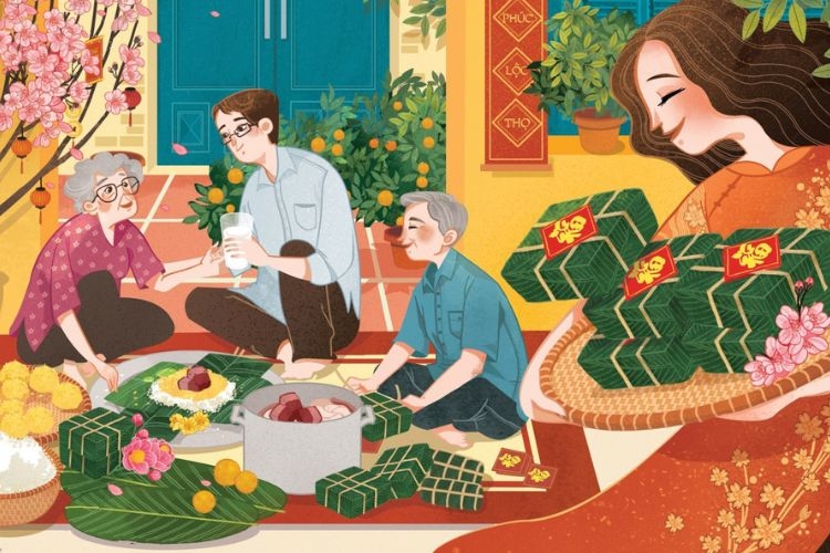 caption chúc tết đăng kèm ảnh