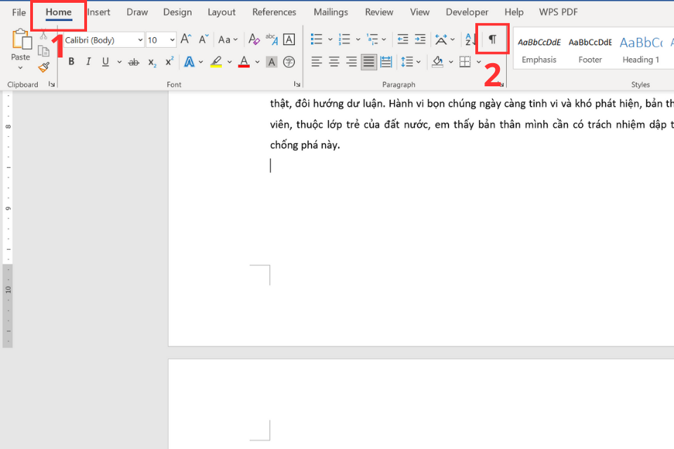 Sử dụng Paragraph