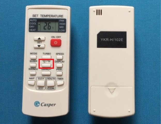 chuyển độ F sang độ C điều hòa Casper 4