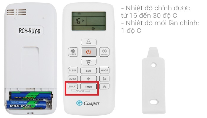 chuyển độ F sang độ C điều hòa Casper 5