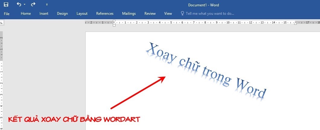 Xoay chữ trong Word bằng WordArt khá đơn giản