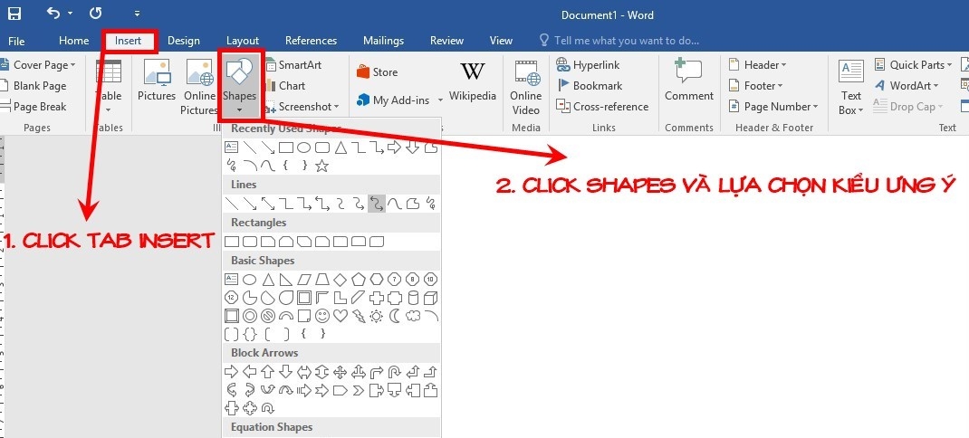 Xoay chữ trong Word bằng Shapes
