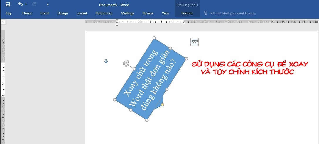 Xoay chữ trong Word bằng Shapes