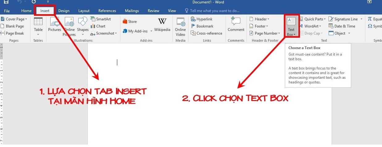 Cách lựa chọn Text Box