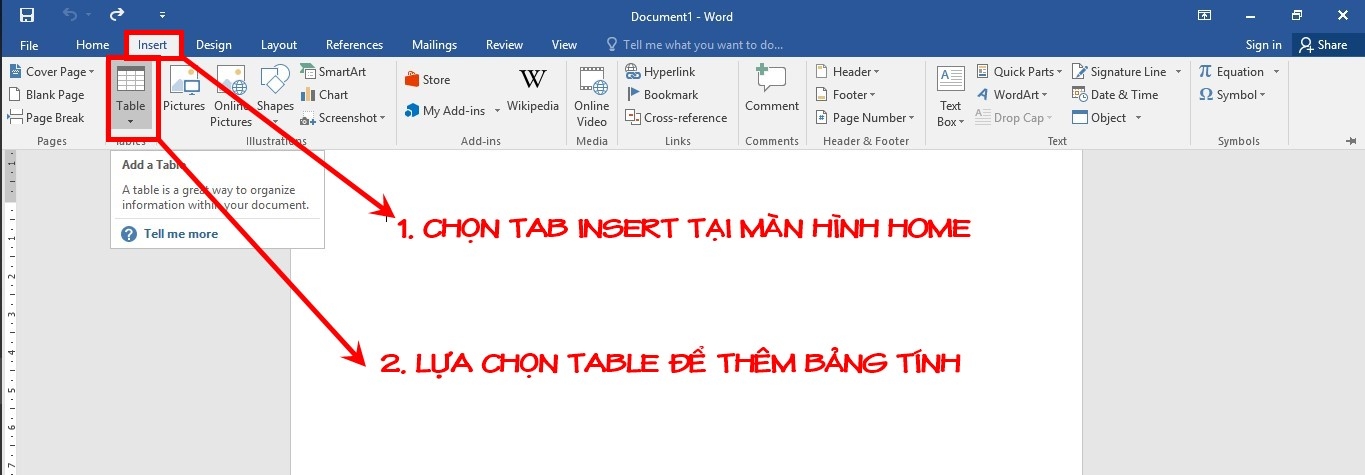 Cách gọi Table
