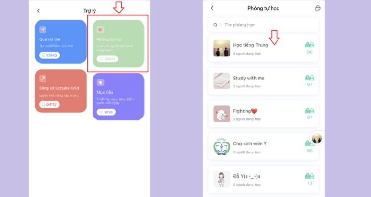 Phòng tự học online cùng nhau tiến bộ