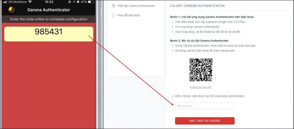 Garena Authenticator giúp tạo mã xác nhận 2 lớp