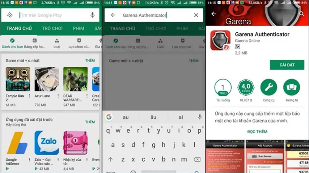 Cách tải Garena Authenticator trên android