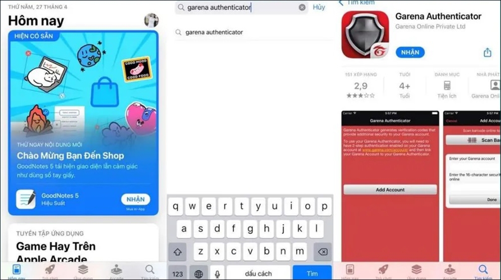 Cách tải Garena Authenticator trên iphone