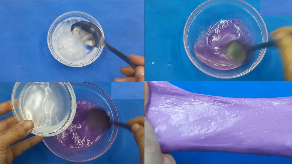Các bước làm slime từ bột nở