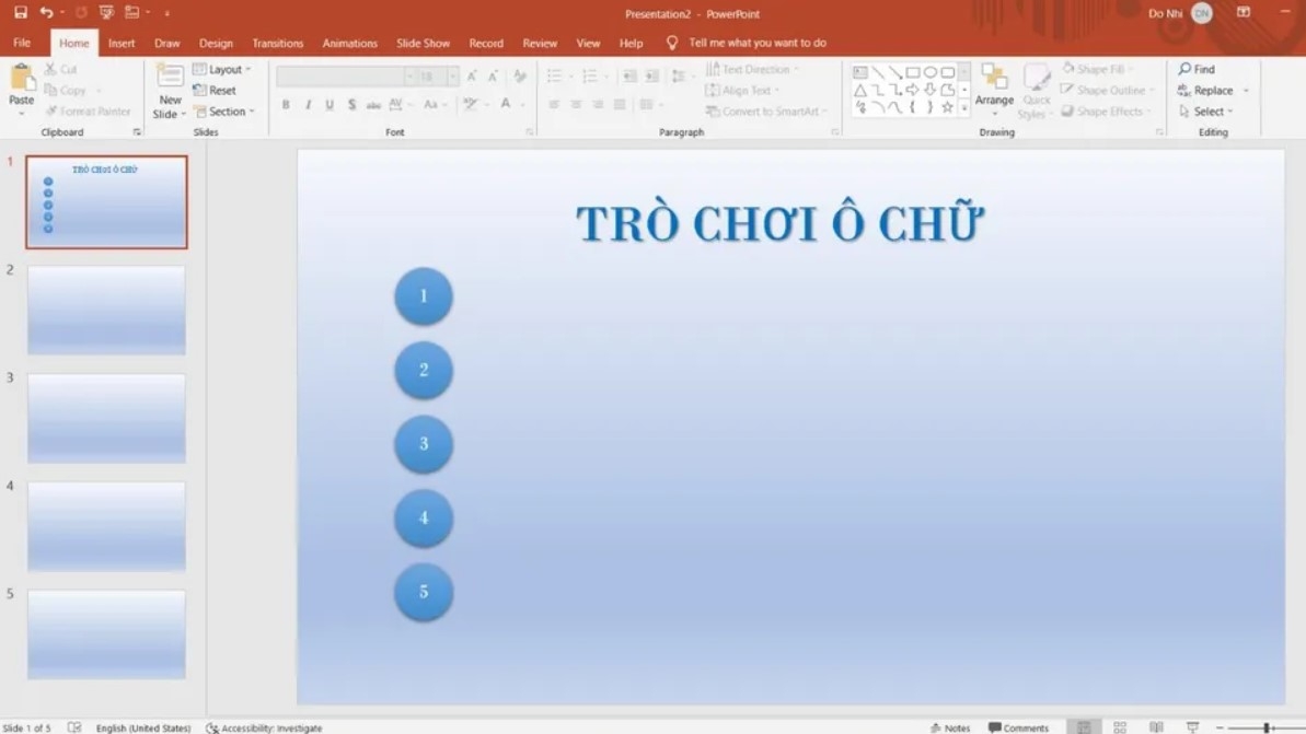 Cách làm trò chơi ô chữ trên Powerpoint chi tiết từng bước, đơn giản và dễ thực hiện 12