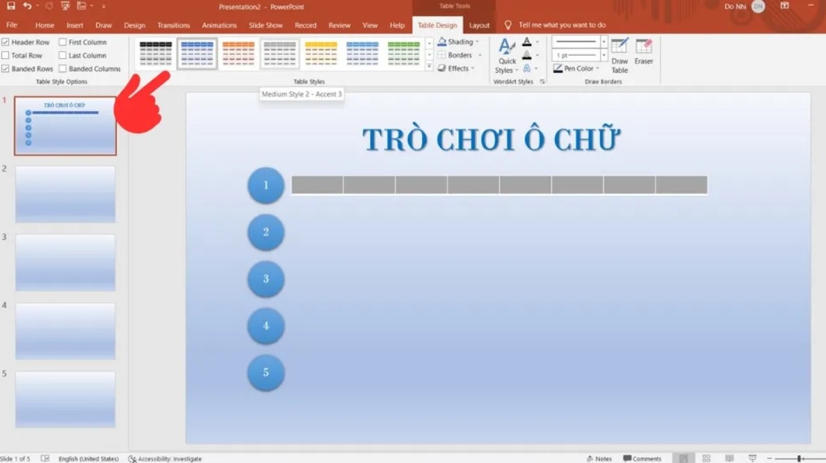 Cách làm trò chơi ô chữ trên Powerpoint chi tiết từng bước, đơn giản và dễ thực hiện 15