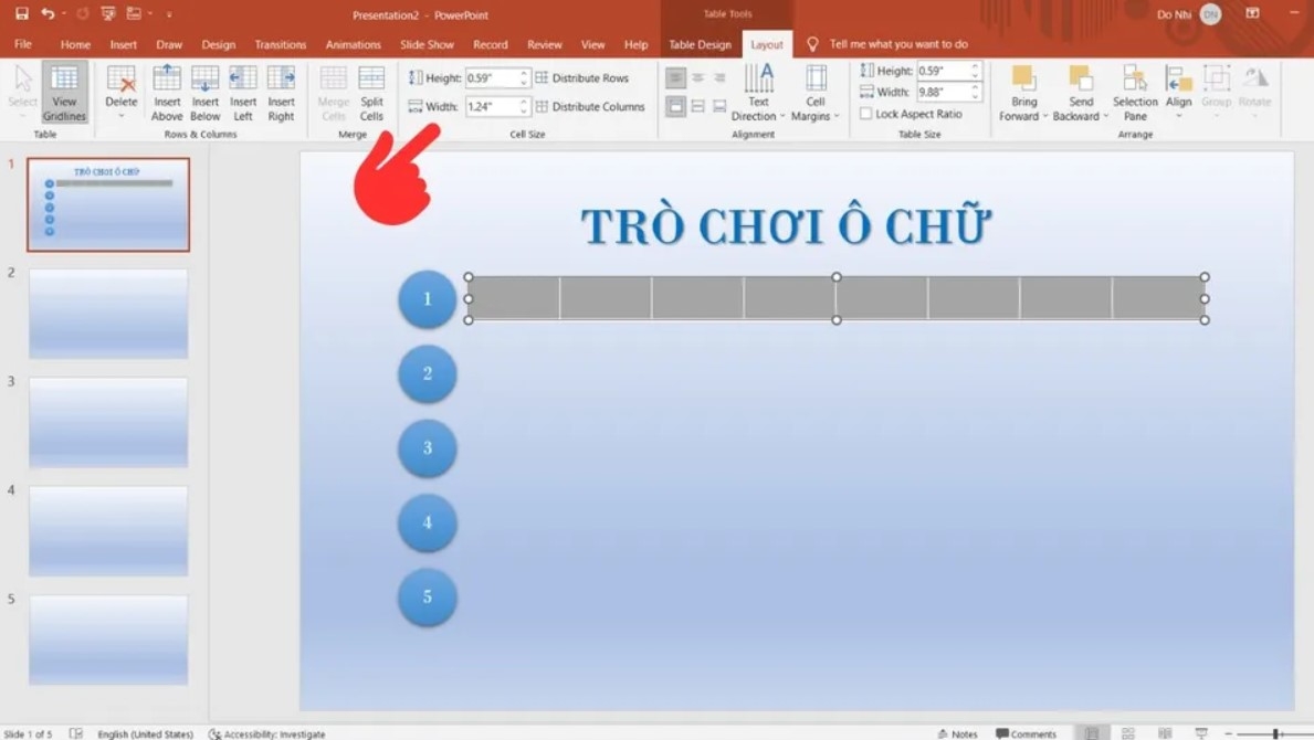Cách làm trò chơi ô chữ trên Powerpoint chi tiết từng bước, đơn giản và dễ thực hiện 16