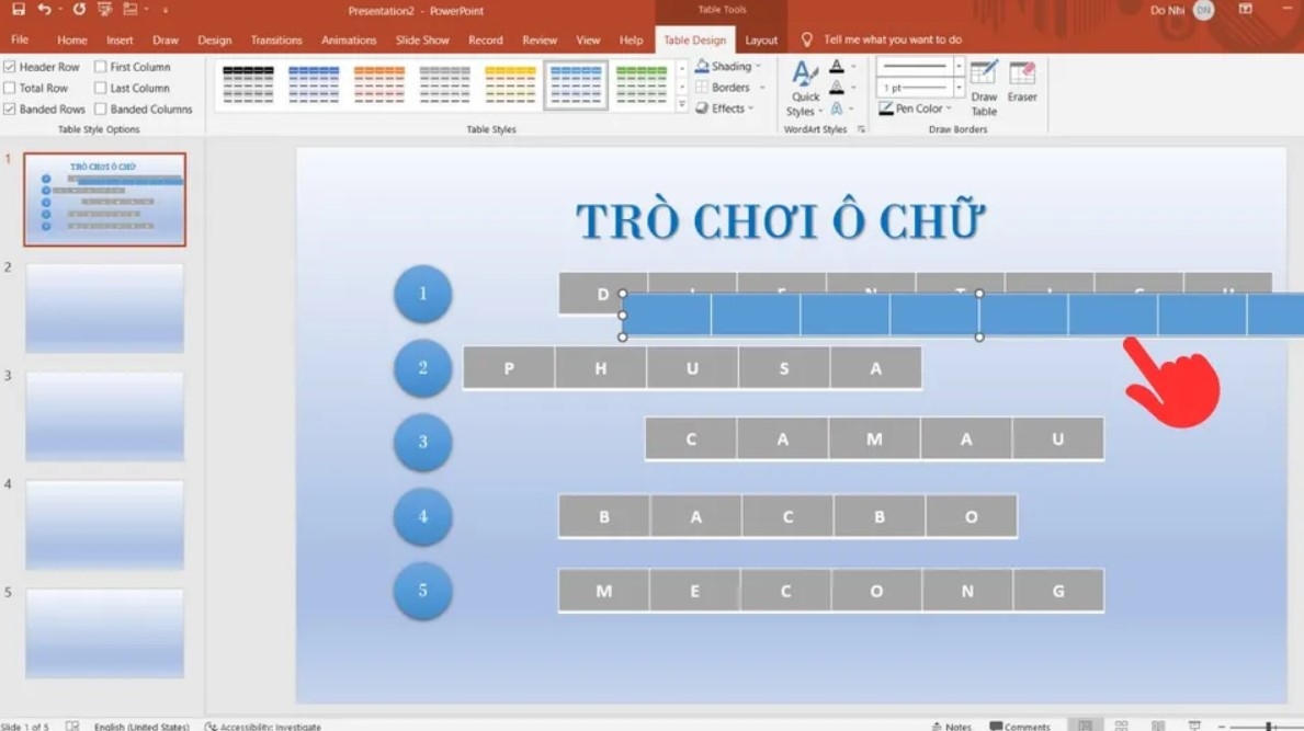 Cách làm trò chơi ô chữ trên Powerpoint chi tiết từng bước, đơn giản và dễ thực hiện 18