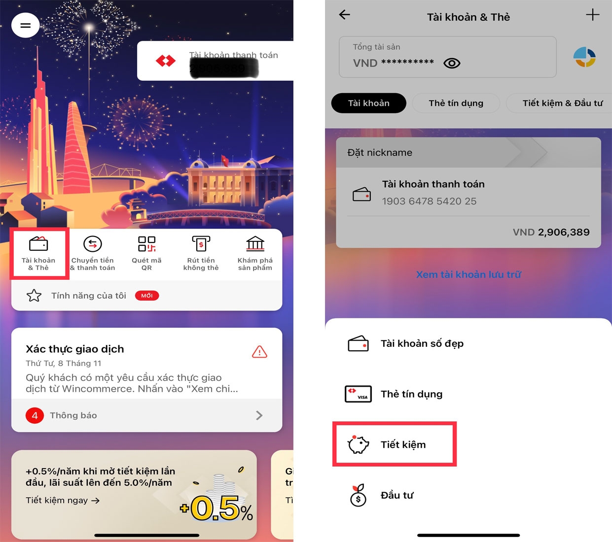 Gửi tiết kiệm online Techcombank 4