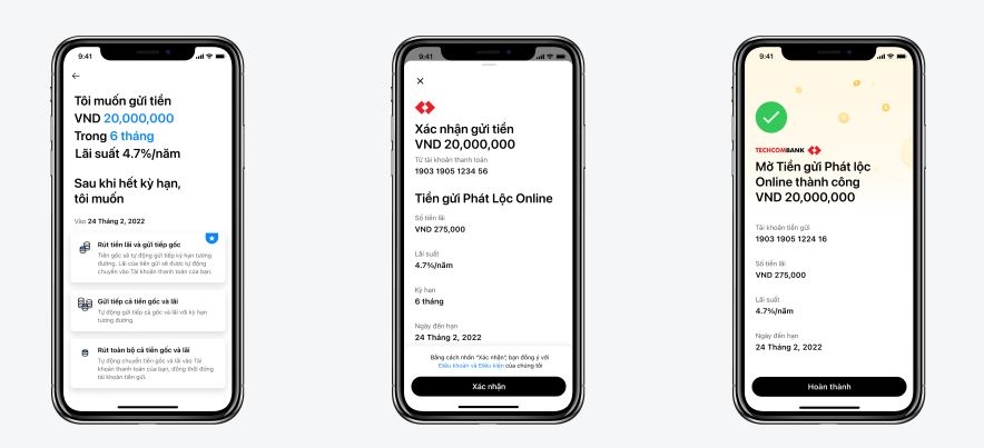 Gửi tiết kiệm online Techcombank 6