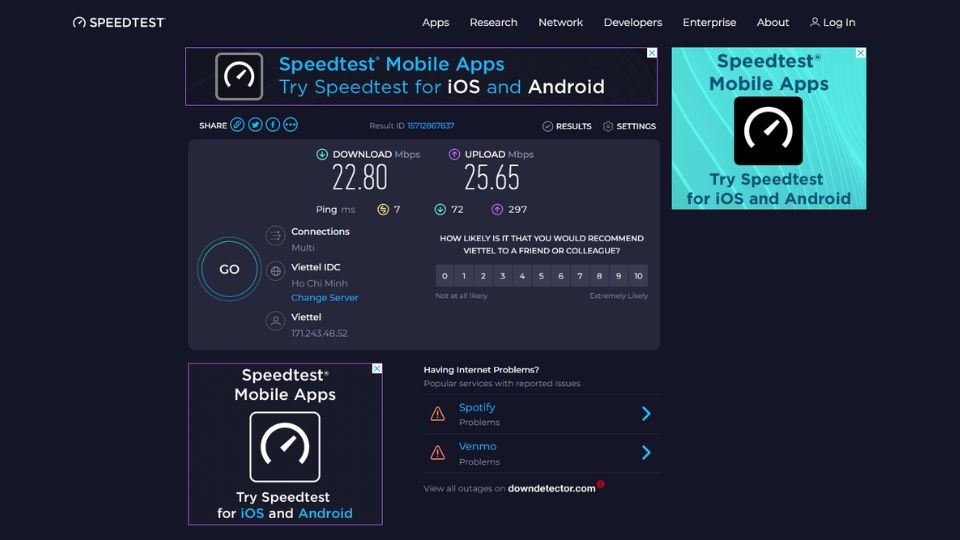 Kiểm tra thật kỹ tốc độ đường truyền internet