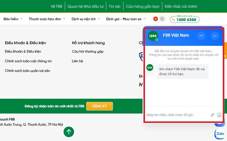 Tra cứu khoản vay trên website F88