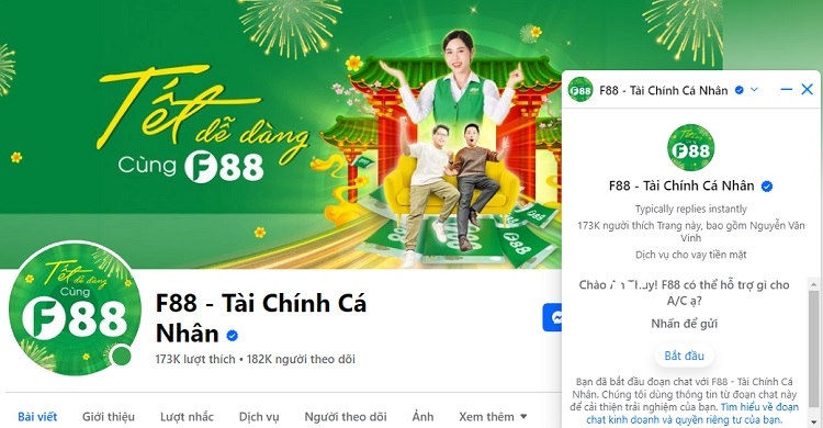 Tra cứu khoản vay qua các trang mạng xã hội của F88