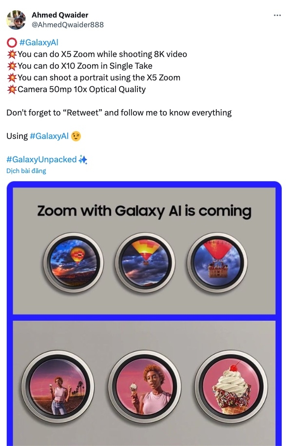 Hé lộ các tính năng camera của Samsung Galaxy S24 Ultra (ảnh 1)