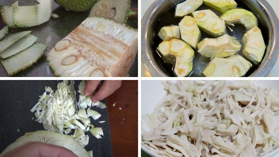 Sơ chế mít non 2