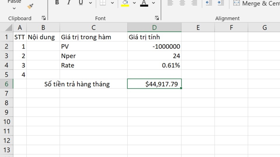 Nhấn enter để Excel trả về kết quả.