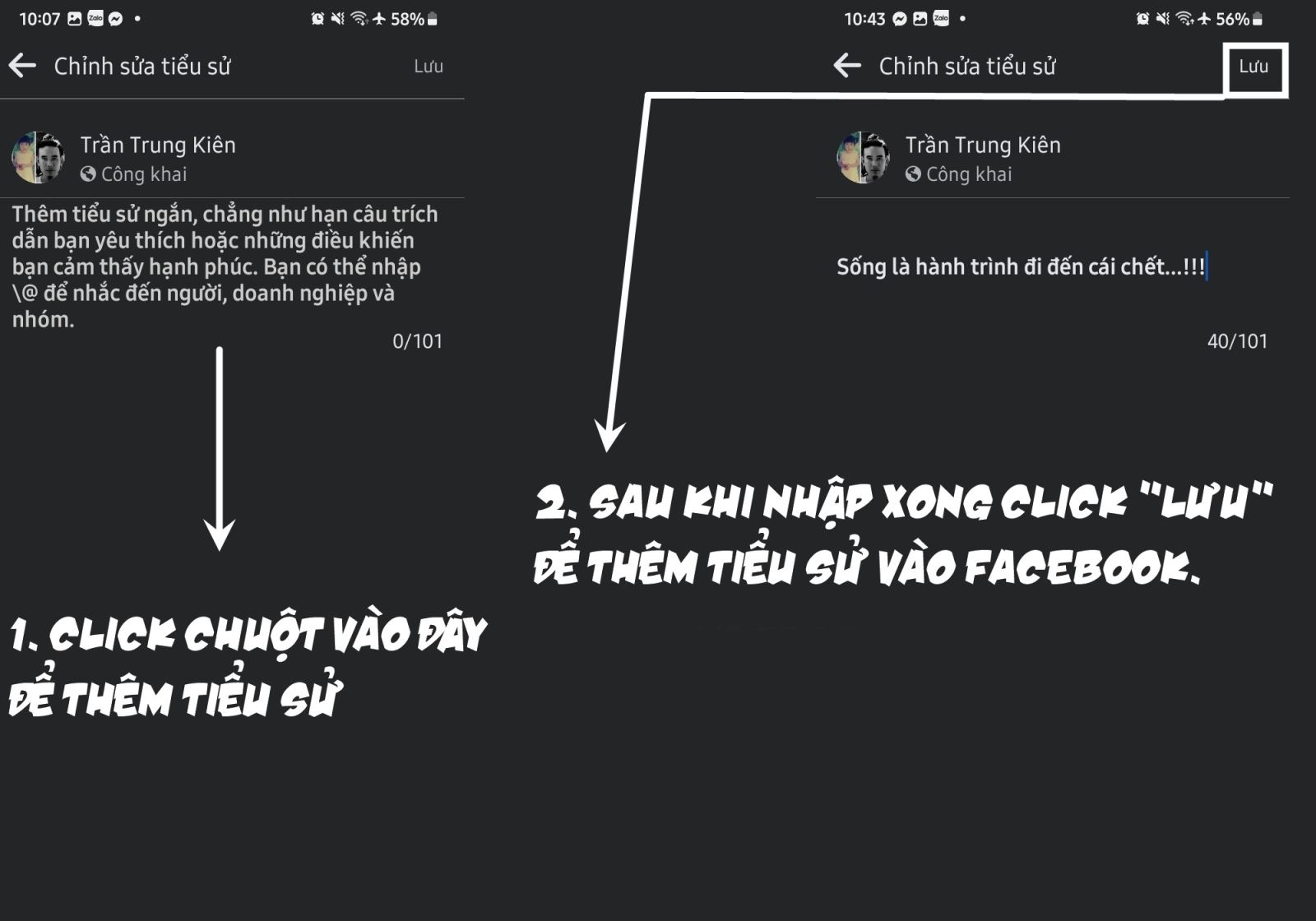cách thêm tiểu sử facebook 3