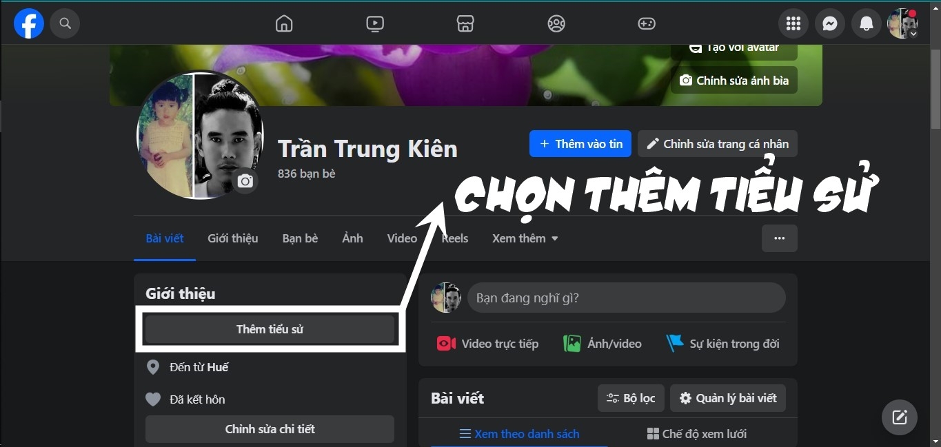 cách thêm tiểu sử facebook 4