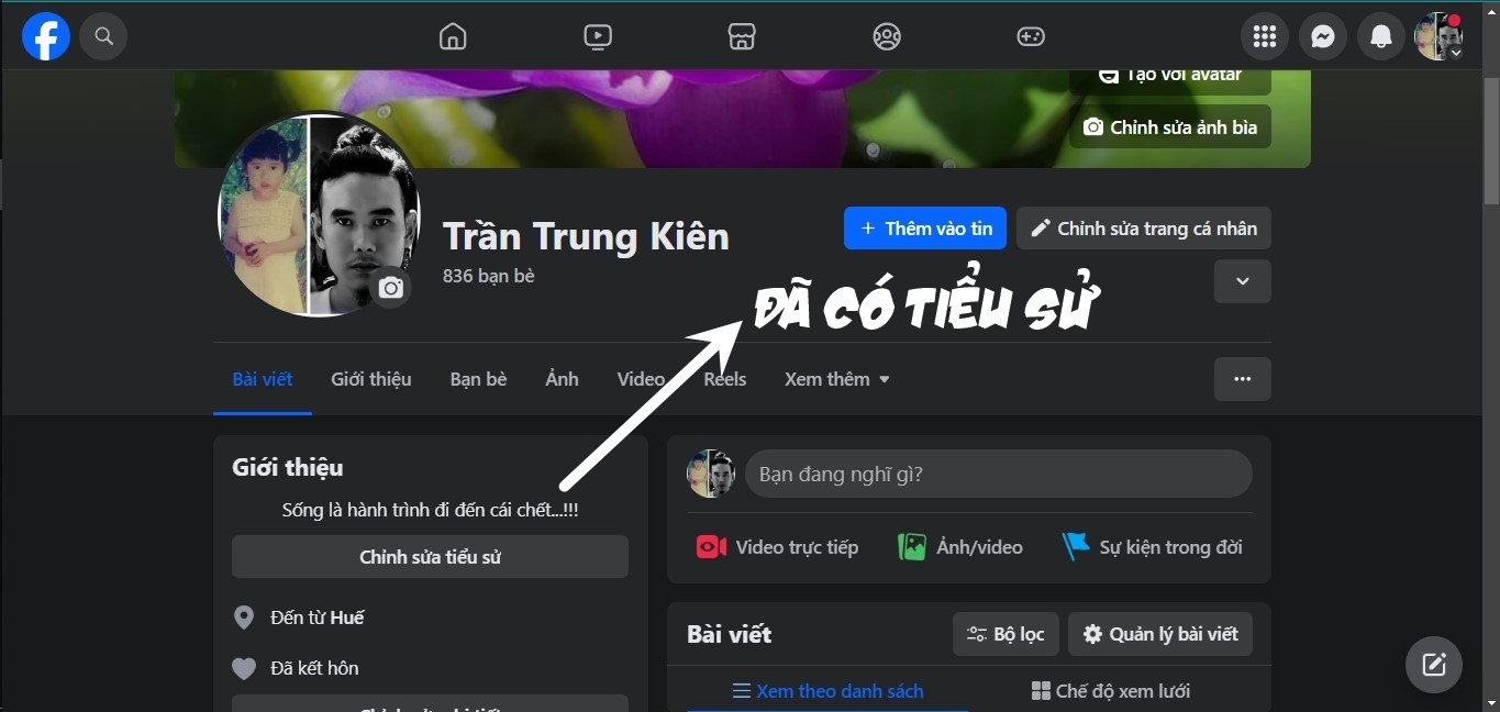 cách thêm tiểu sử facebook 6
