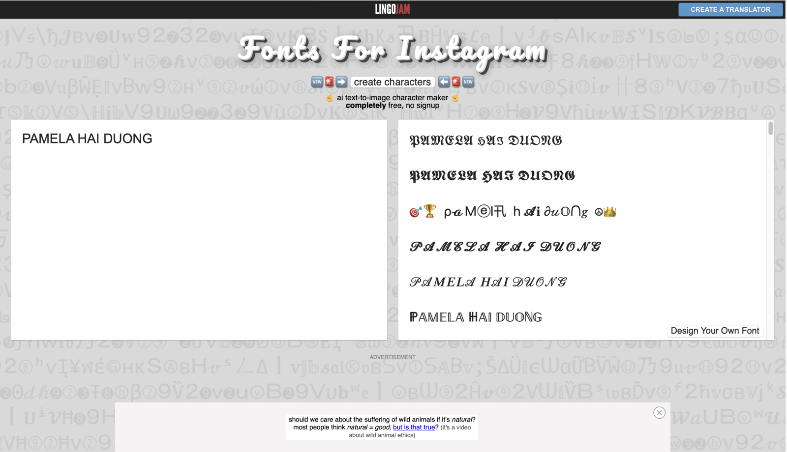 font chữ Instagram đẹp (hình 4)