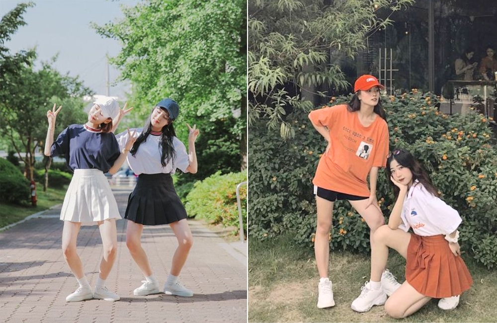 Cặp bạn thân tạo dáng nhí nhố