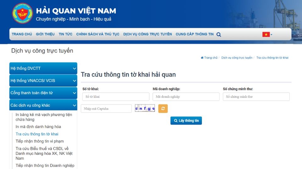 Cách tra cứu tờ khai hải quan điện tử đường biển