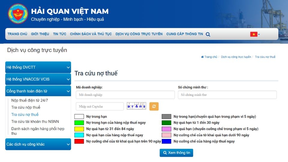 Cách tra cứu nợ thuế của doanh nghiệp