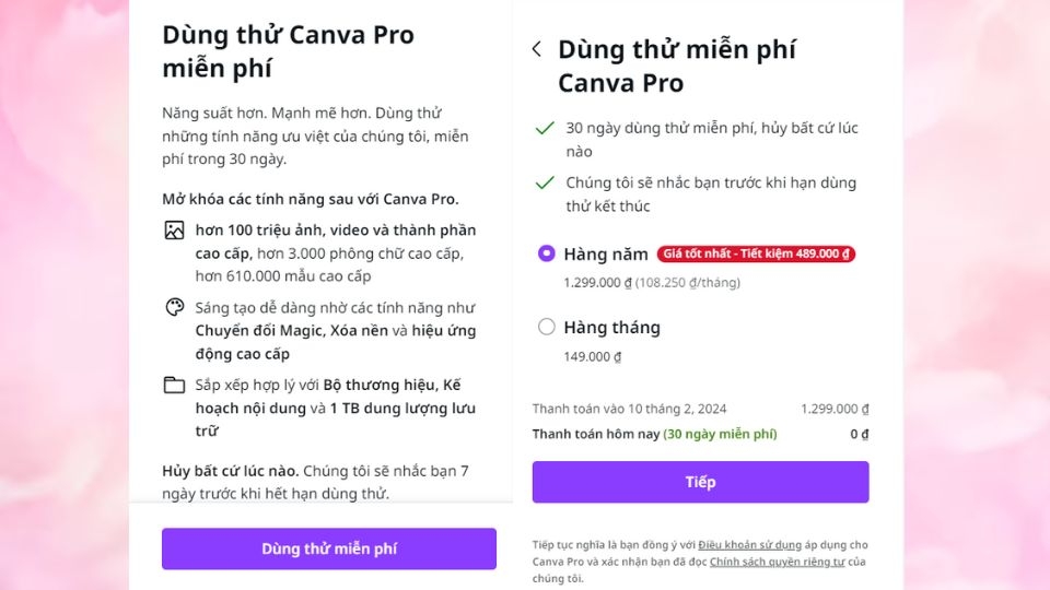Tiếp tục nhấn thực hiện các bước theo chỉ dẫn
