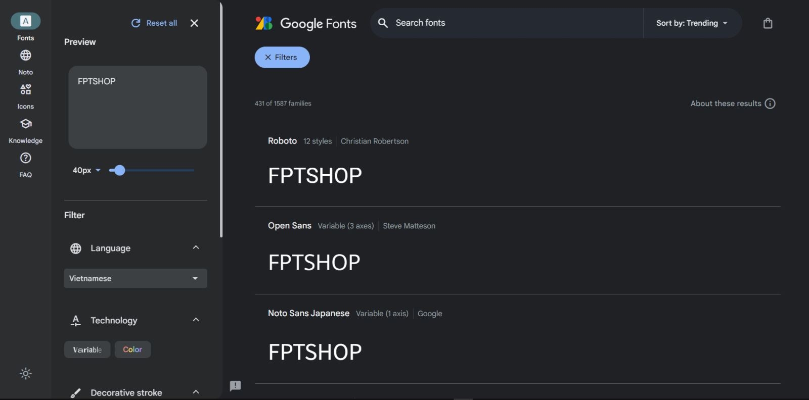 Google fonts tiếng Việt 1