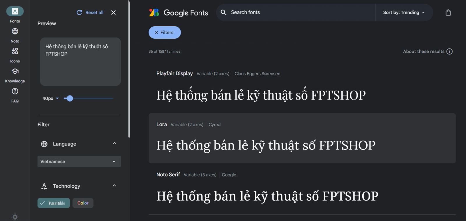 Google fonts tiếng Việt 3