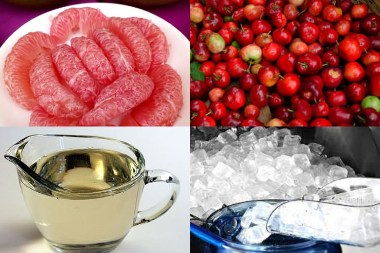 Nguyên liệu làm nước ép bưởi sơ ri