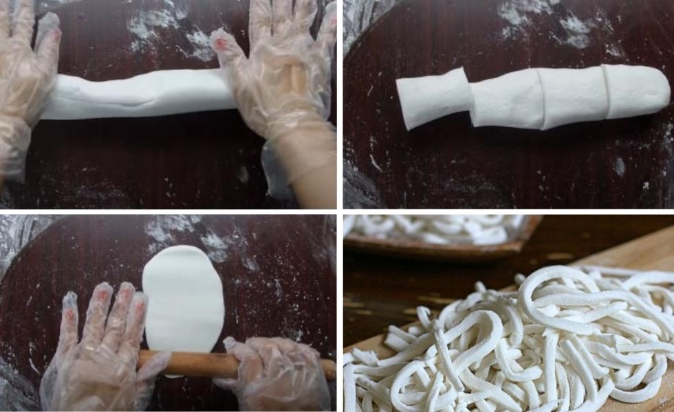 xắt bột làm bánh canh