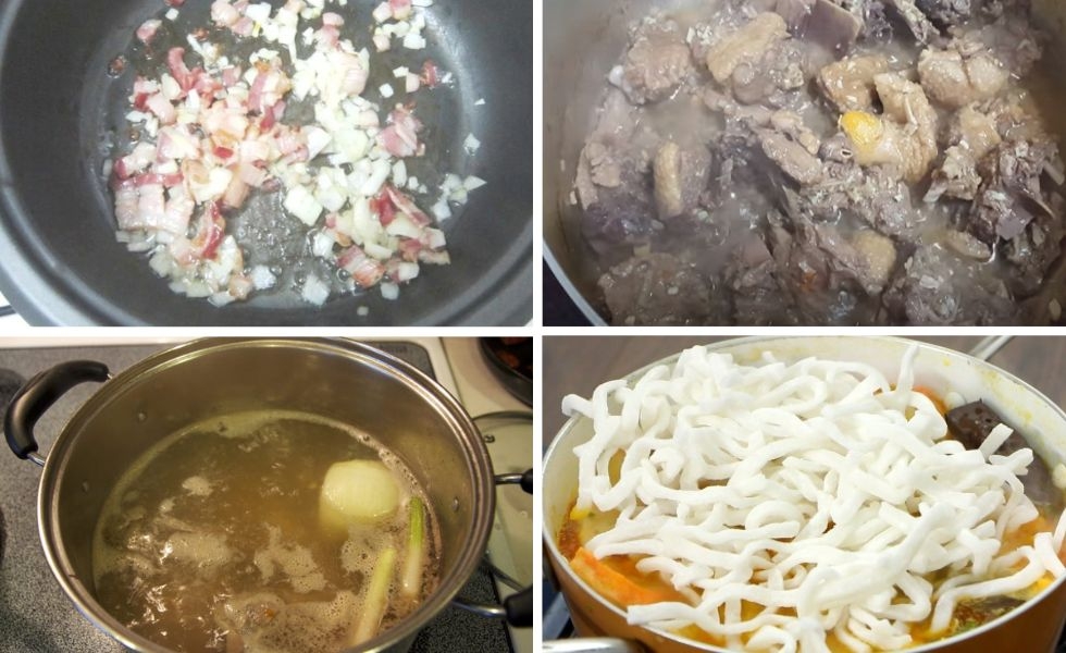 Nấu nước dùng bánh canh bột xắt