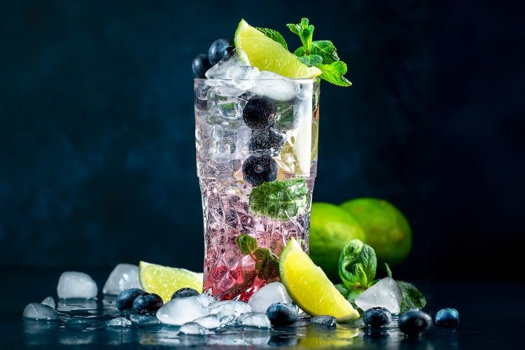 Thành phẩm soda siro việt quất thơm ngon