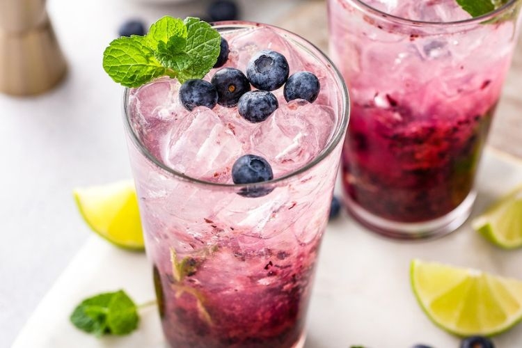 Thành phẩm soda việt quất thơm ngon