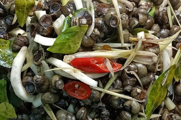 Ốc vặn xào dừa có vị béo ngậy, thơm ngon