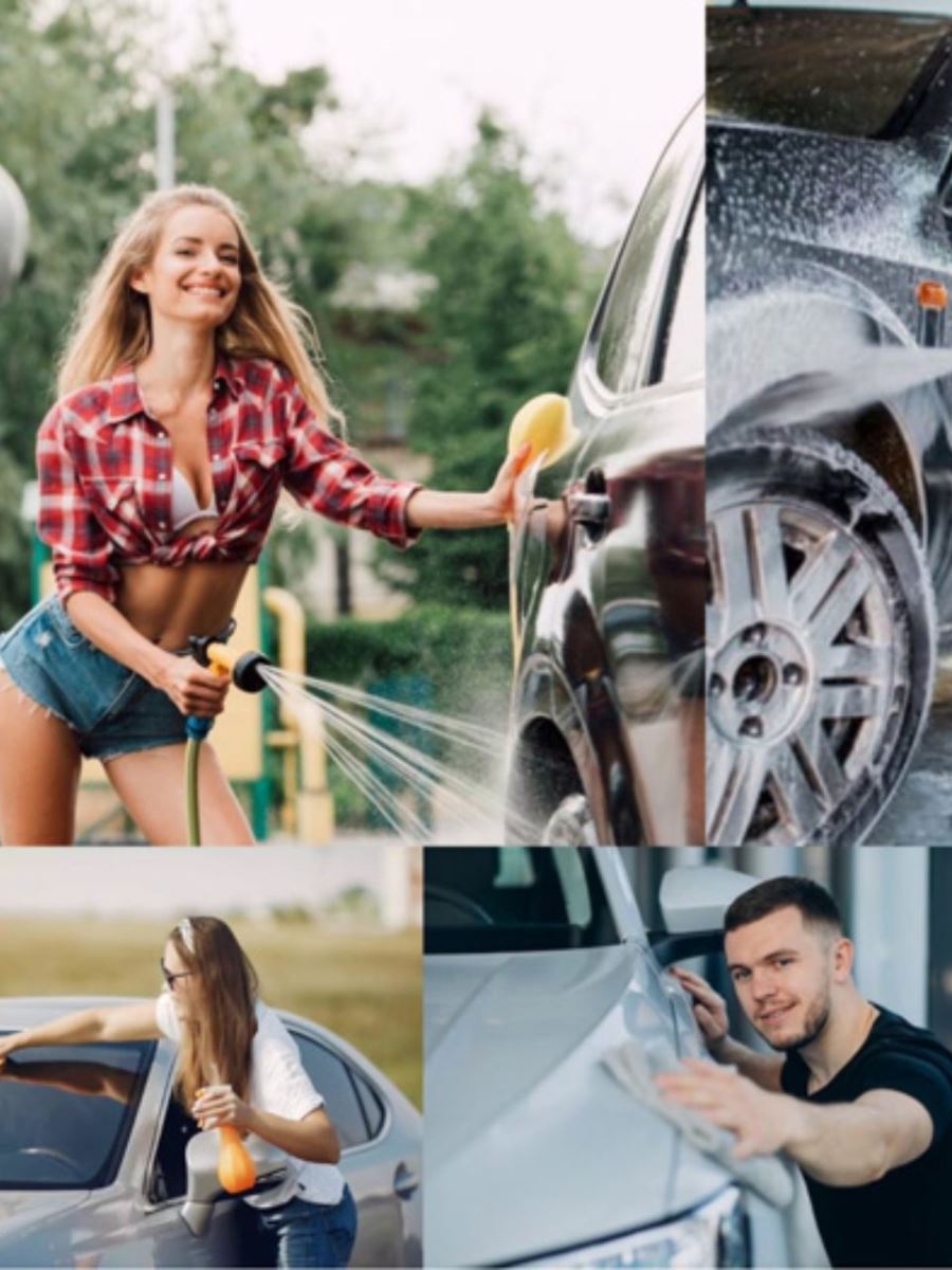 Tạo dáng chụp ảnh rửa xe ô tô làm cho bức ảnh của bạn lung linh và độc đáo