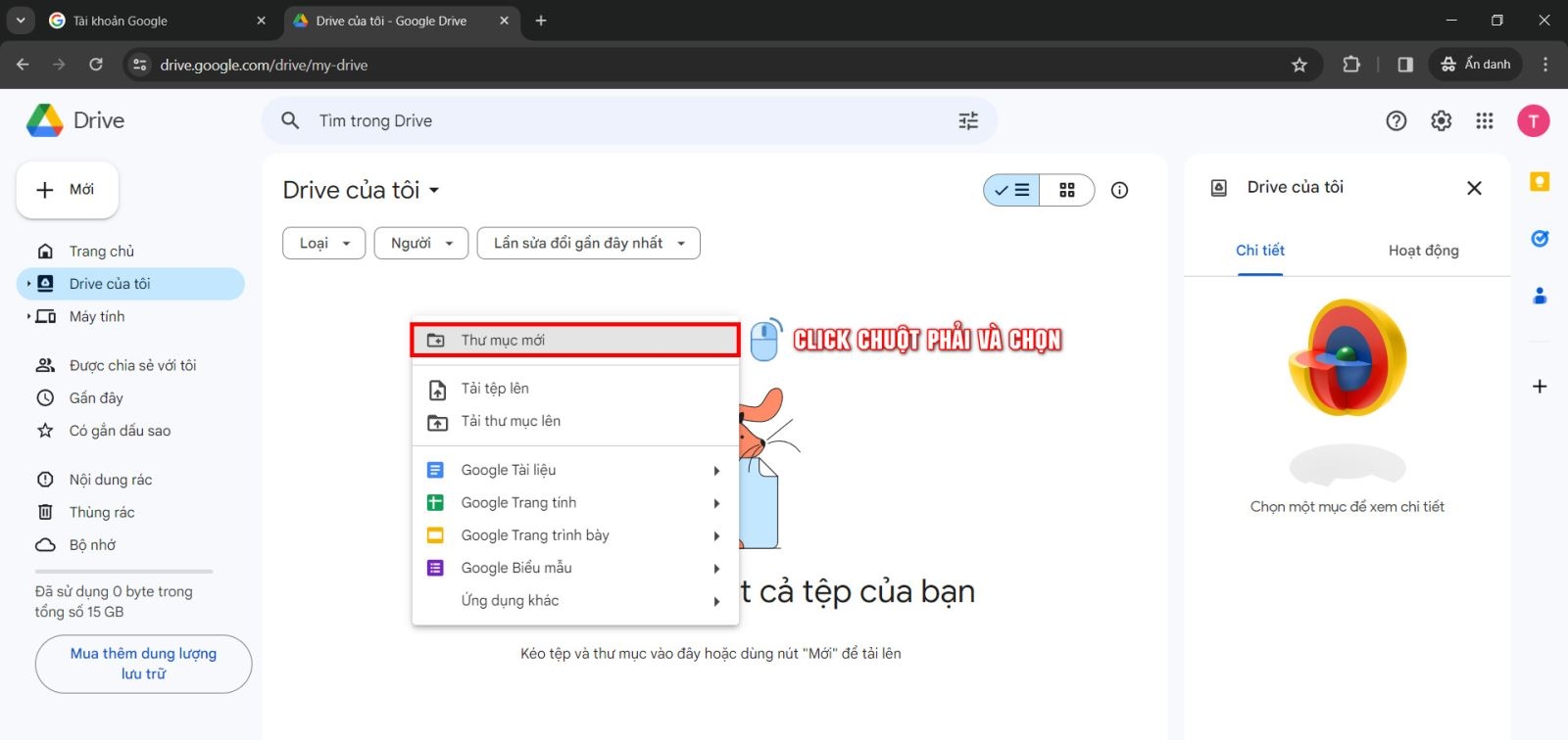 Cách tạo google drive 11